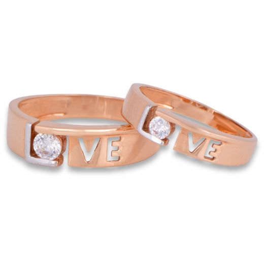 Two Tone Diamond Couple Wedding Rings | HX Jewelry