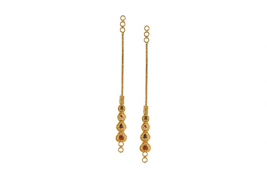 22K Gold Ear Hangings For Women  235GER12286 in 1800 Grams